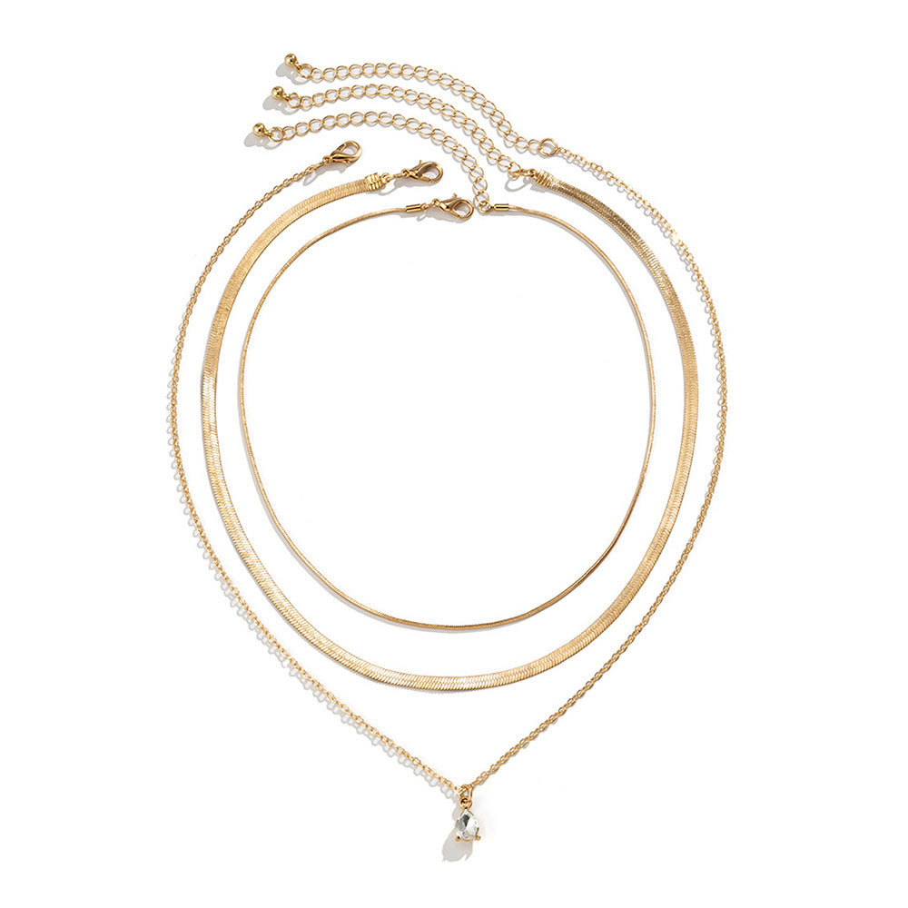 Sweet Cool Simple Metal Niche Water Drop Necklace